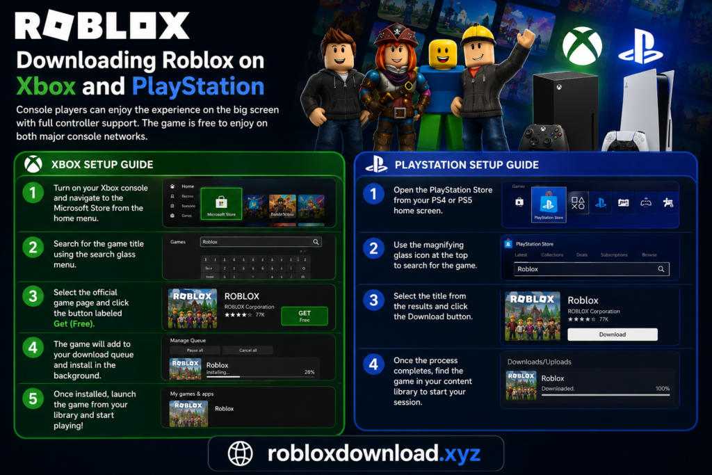 Downloading Roblox on Xbox and PlayStation